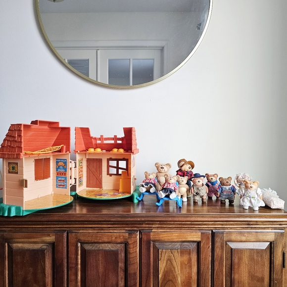 1986 Rare 10 Cabbage Patch Furskins Bears Lot, Panosh Moody Hollow House Playset - Picture 3 of 17